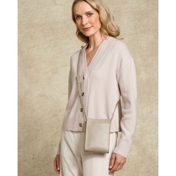 Paul Costelloe Living Studio Taupe Leather Pouch