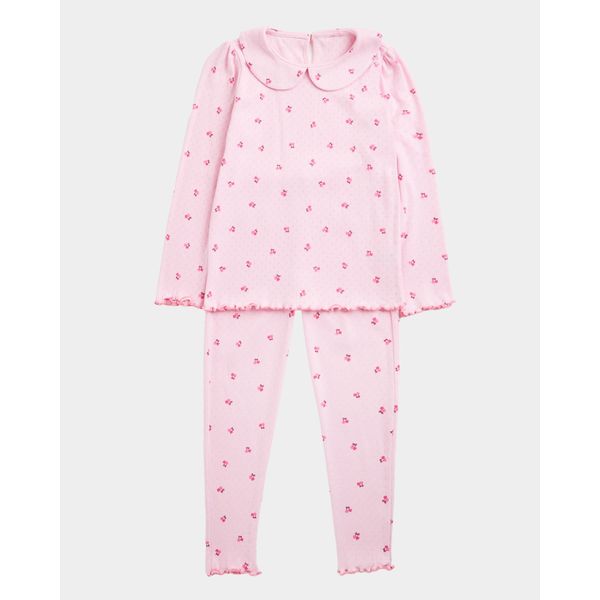 Pointelle Collar Pyjama Set (2-8 Years)