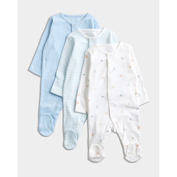 Pure Cotton Sleepsuits - Pack Of 3 (Newborn-23 Months)