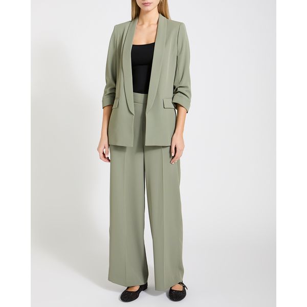 Crepe Wide Leg Suit Trousers