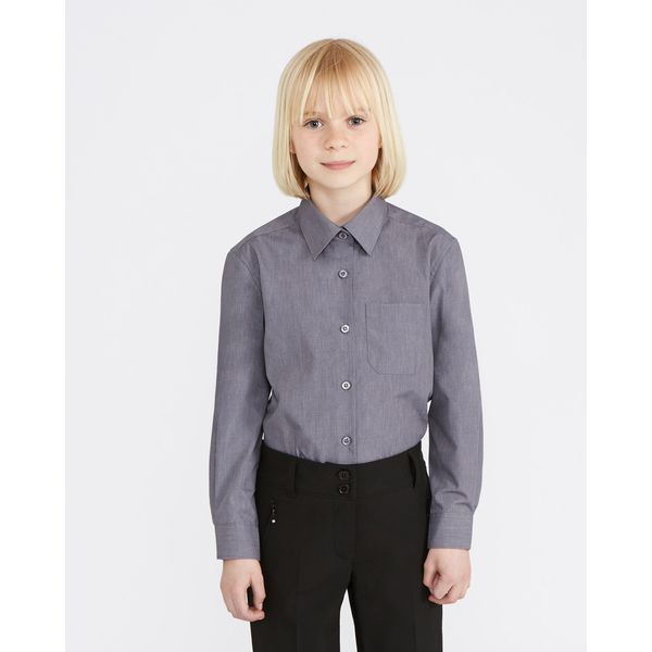 Non-Iron Long-Sleeved Blouses - Pack Of 3 (4-16 Years)