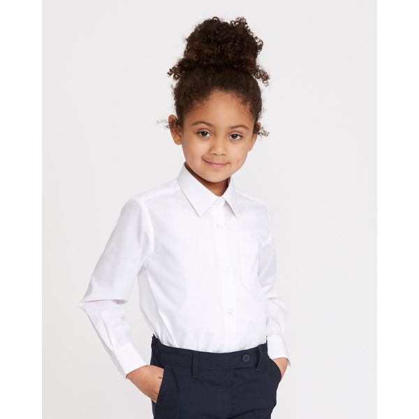 Non-Iron Long-Sleeved Blouses - Pack Of 3 (4-16 Years)