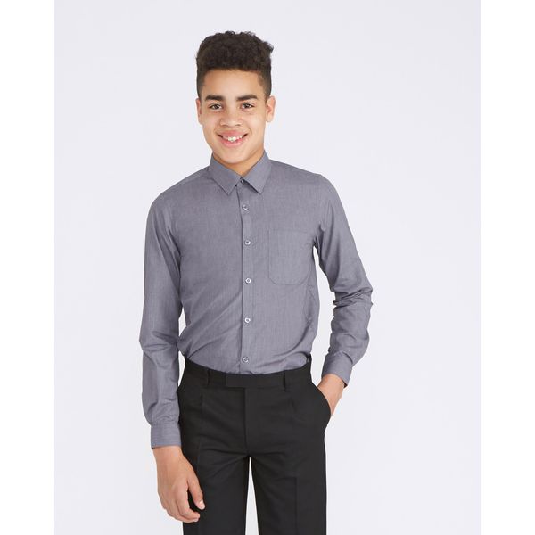 Boys Slim Fit Non-Iron Shirt - Pack Of 3 (4-16 Years)