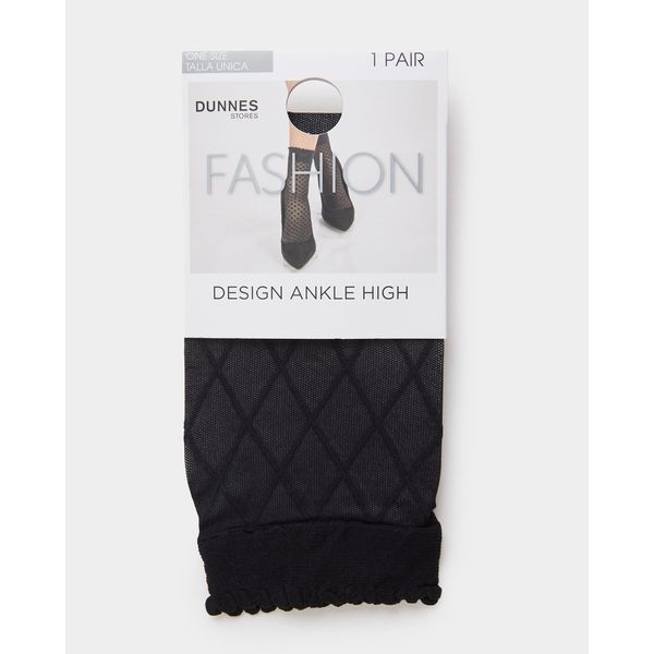 40 Denier Design Opaque Ankle Highs - Pack Of 3