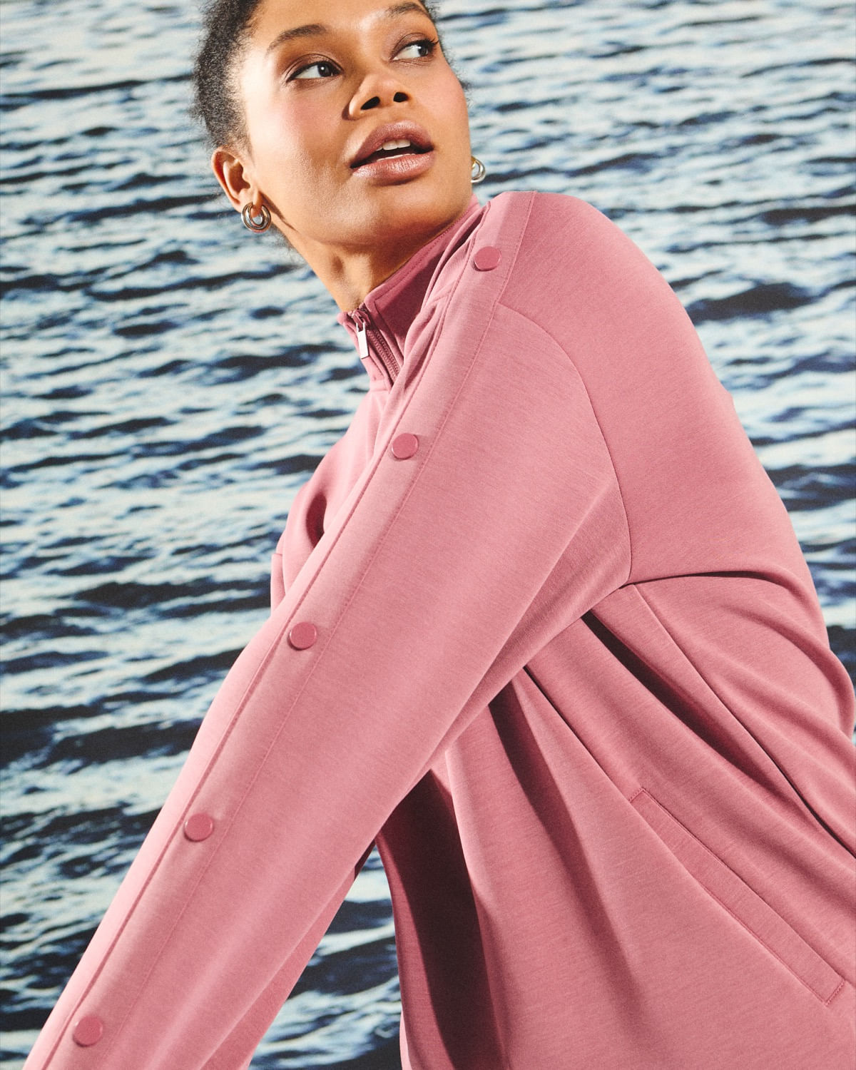 Helen Steele Soft Touch Pink Modal Half Zip With Poppers - Dunnes