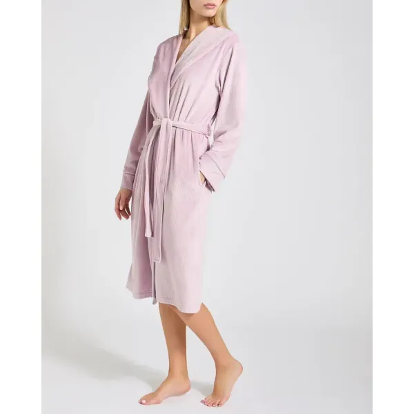 Fine Rib Velour Lilac Robe