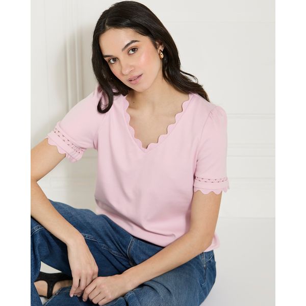 Gallery Lena Scallop Trim Top