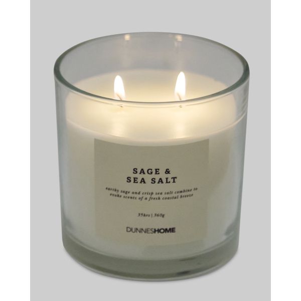 Sage & Sea Salt Two-Wick Scented Candle