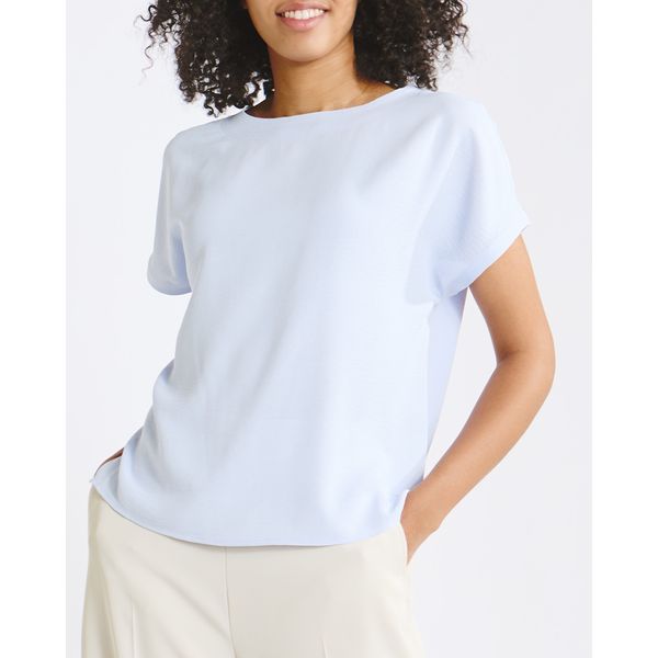 Round Neck Woven Top