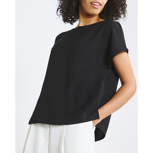 Round Neck Woven Top