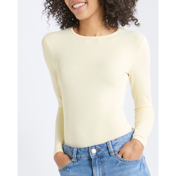 Long Sleeve Crew Neck Polyamide Fitted Top