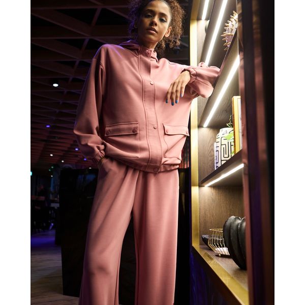 Helen Steele Soft Touch Pink Zip-Through Jacket With Popper Detail