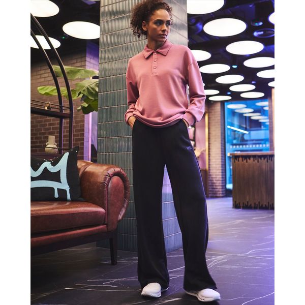 Helen Steele Soft Touch Black Modal Wide Leg Pants With Poppers