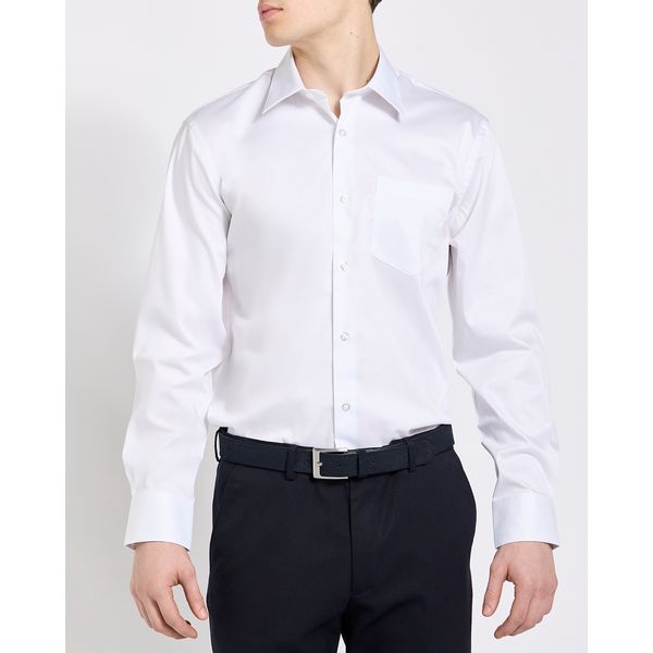 Regular Fit Long-Sleeved Cotton Rich Shirt