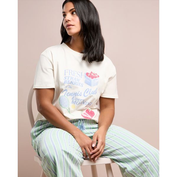 Printed Drop Shoulder Pyjama Top