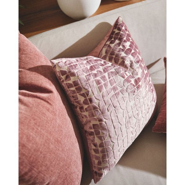 Geo Cut Velvet Cushion