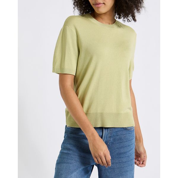 Fine Knit Short Sleeve Crew Neck Jumper