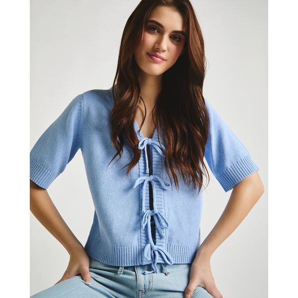 Savida Short Sleeve Tie Cardigan