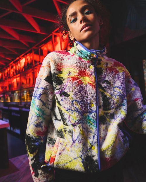 Helen Steele Splatter Print Borg Fleece