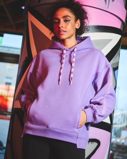 Helen Steele Purple Ribbed Hoodie