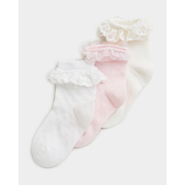 Baby Cotton Ruffle Socks - Pack Of 3