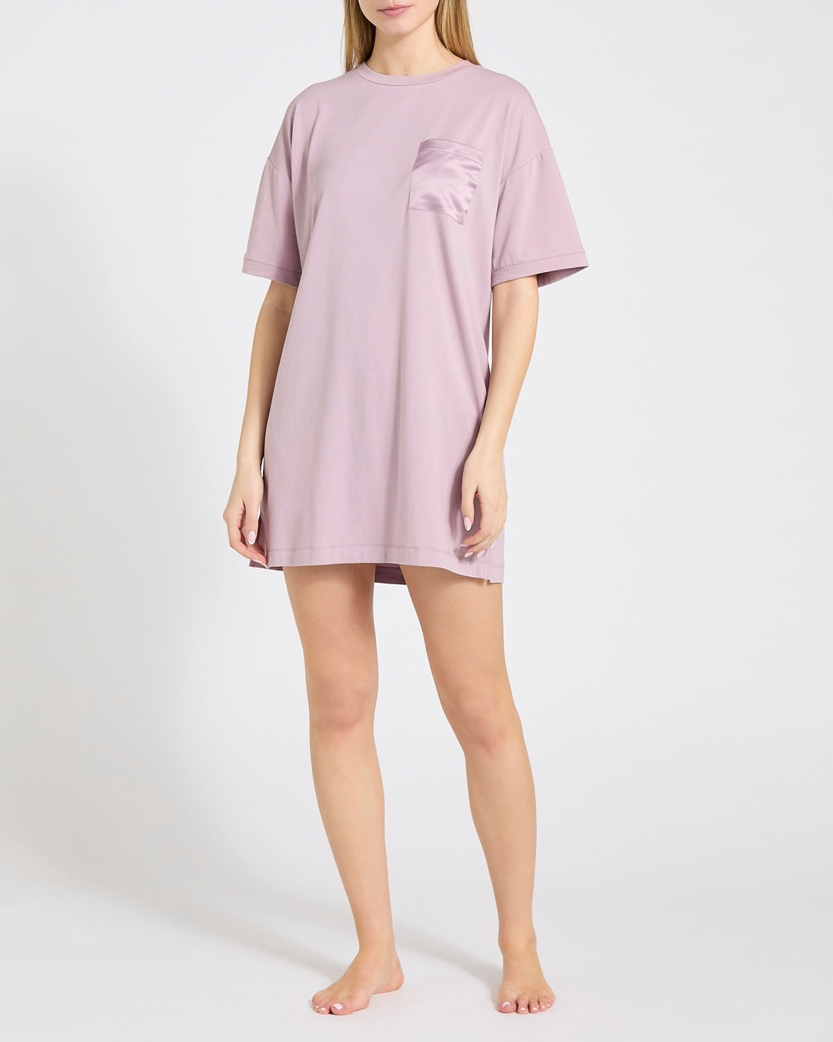 Womens Satin Short Sleeve Sleepwear Nightshirt Button Down Nightgown Nightdress