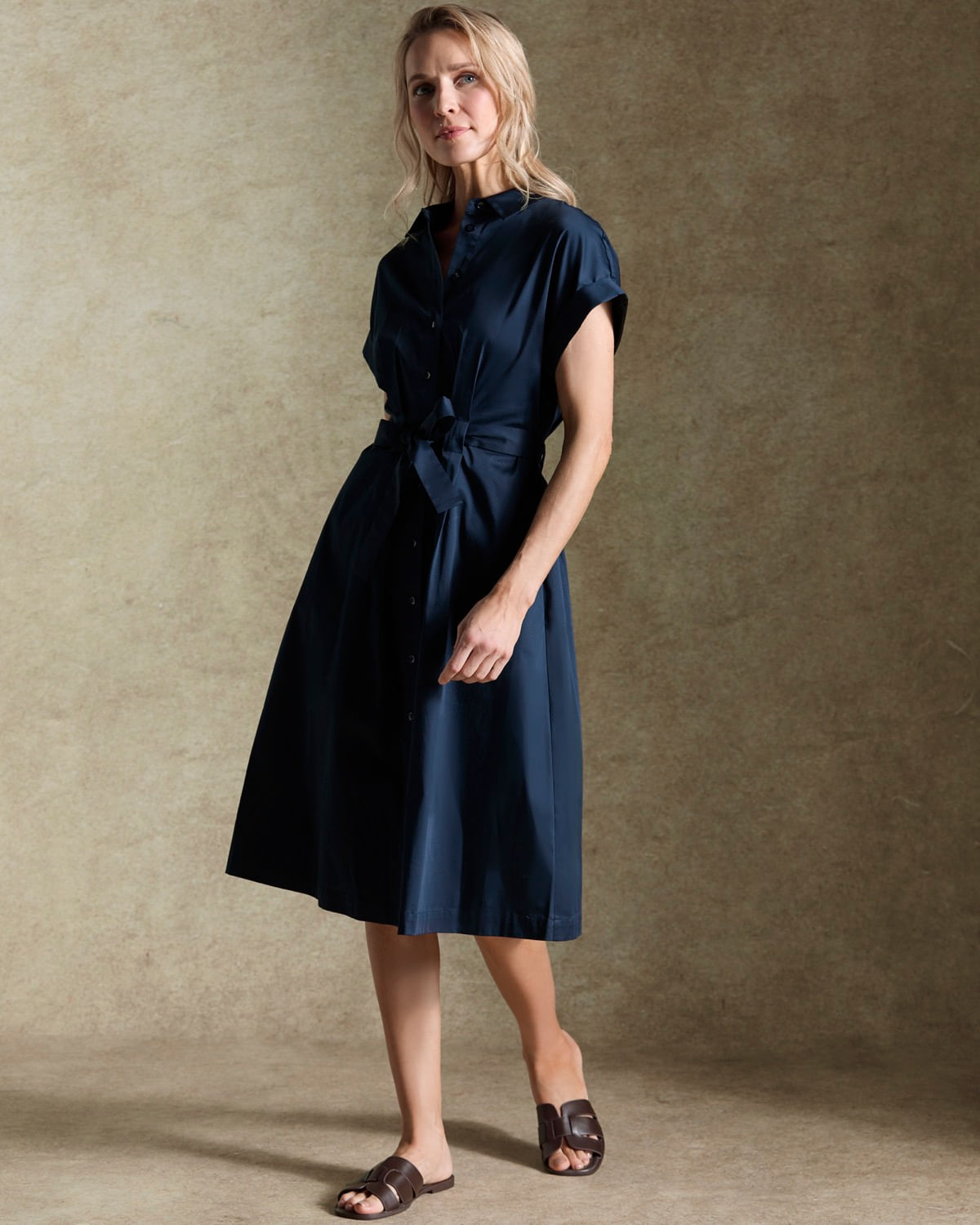 chinese dress ladies Paul Costelloe Black Label navy dress – The Frockery main image 1