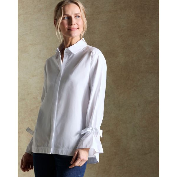 Paul Costelloe Living Studio White Tie Cuff Shirt