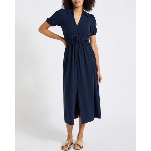 Soft Gather Sleeve Midi Dress