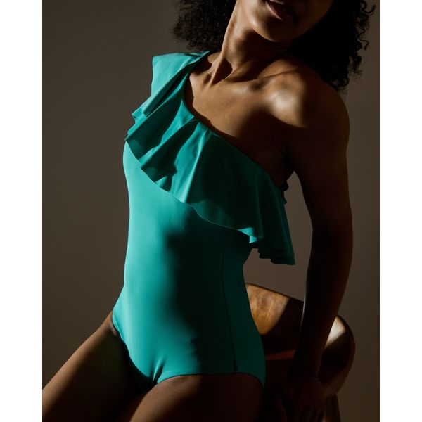 Frill One Shoulder Swimsuit