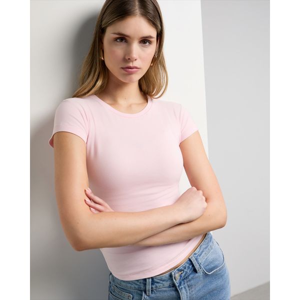 Short Sleeve Peach Touch Crew Neck T-Shirt