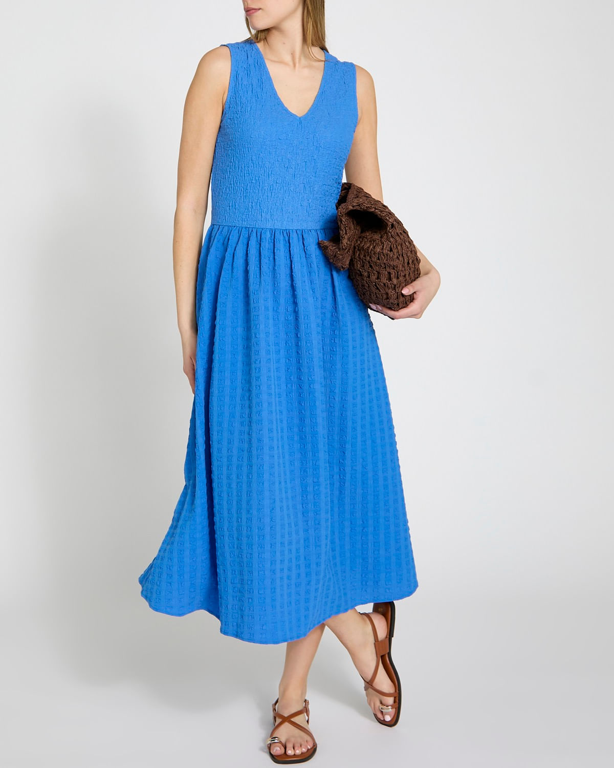 blue cheese dressing buttermilk Two-Tone Dot Knit Dress(Navy) S / Navy main image 0