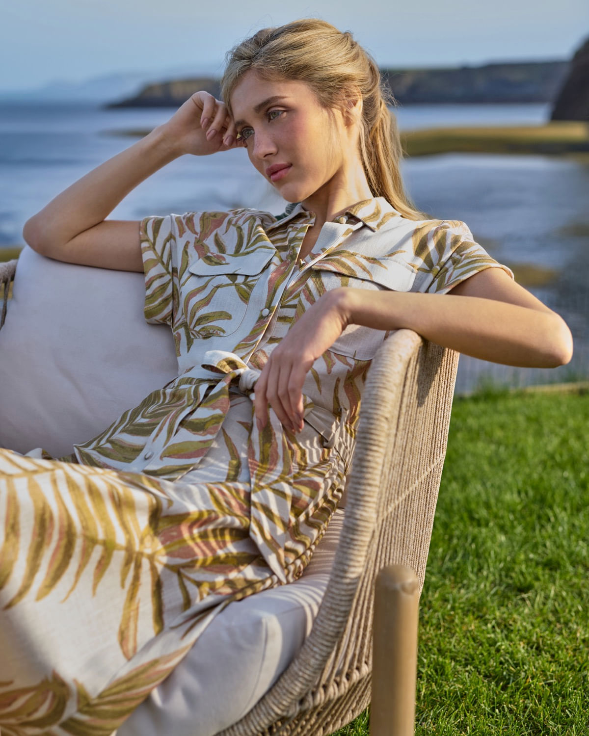 paul costelloe linen dress Paul Costelloe Living Studio Linen Belted Shirt Dress