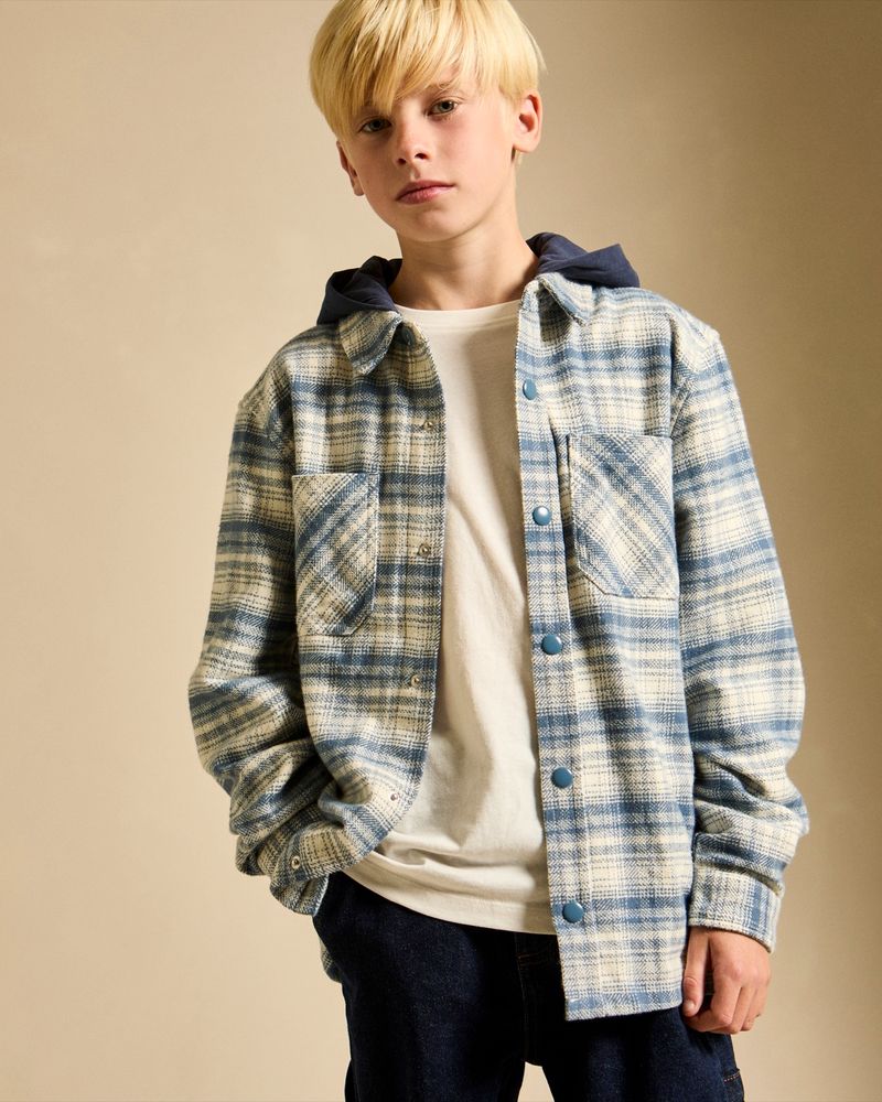 Hooded Check Overshirt (3-14 Years) - Dunnes Stores