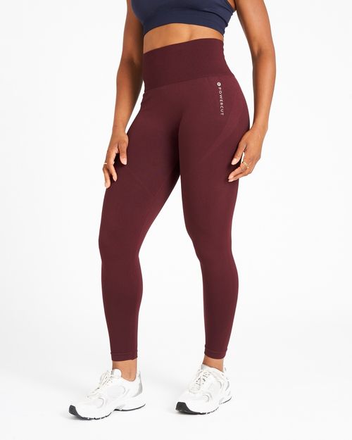 Powercut Solid Seamless Leggings In Dark Burgundy