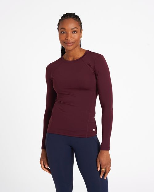 Powercut Sculpt Perform Long Sleeve Top In Dark Burgundy