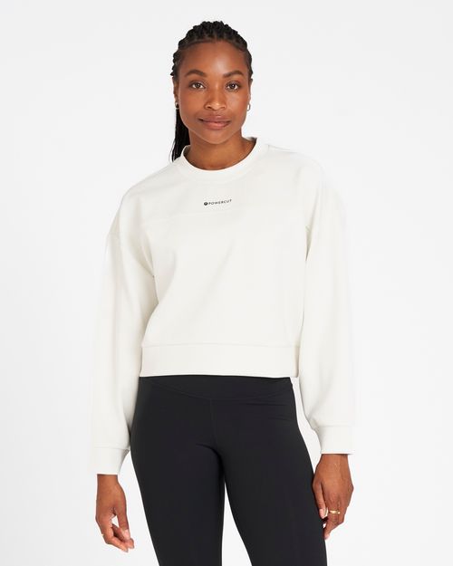 Powercut Studio Cropped Sweatshirt In Marshmallow