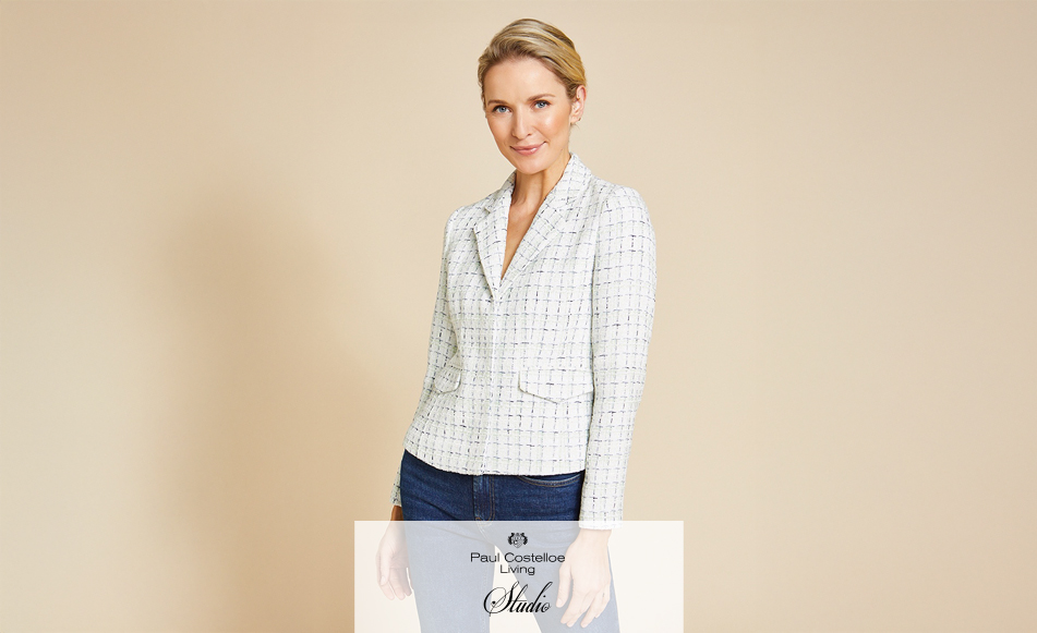 Paul Costelloe Living Studio Check Boucle Jacket